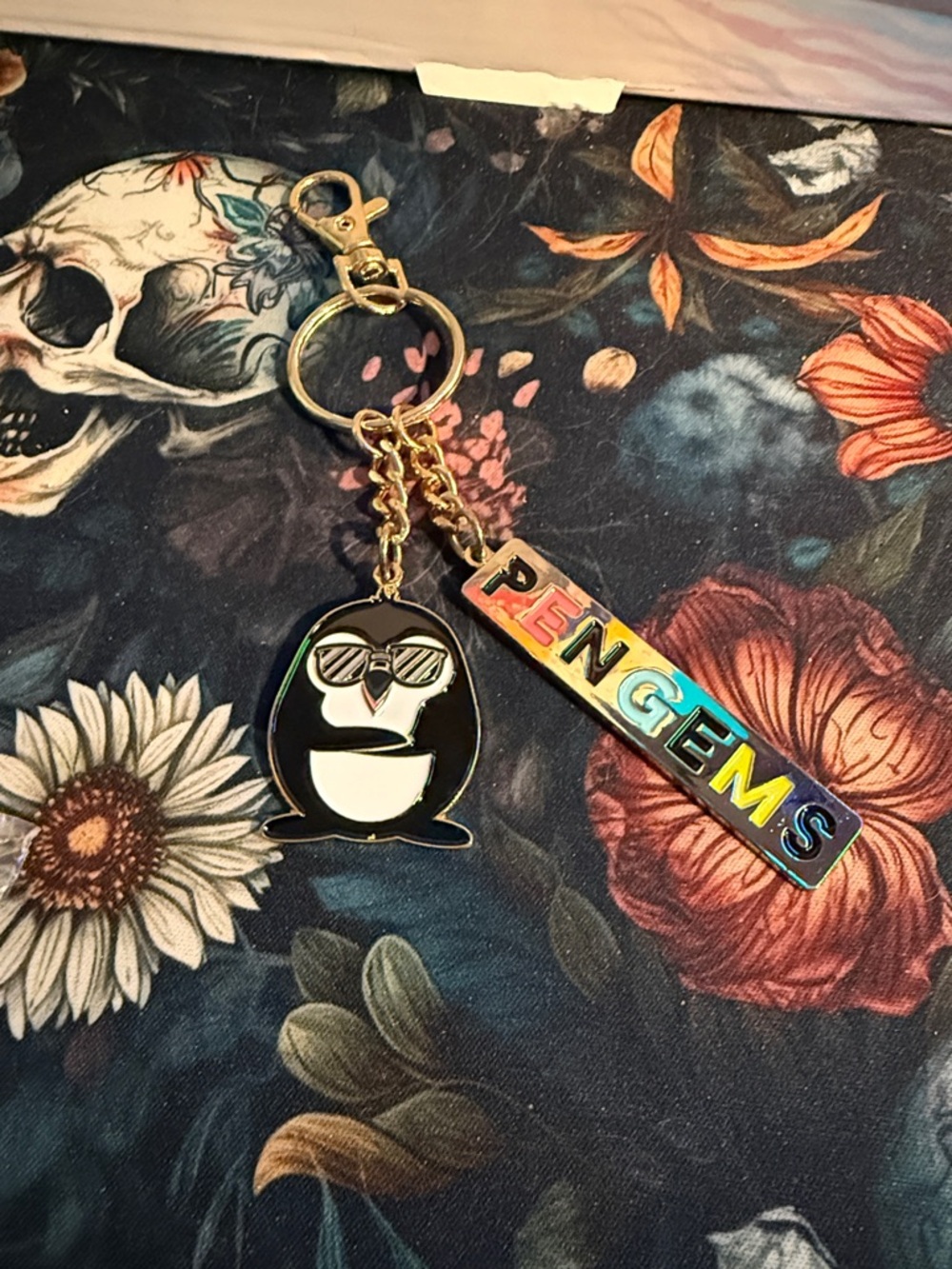 Pen gems penguin keychain or bag charm - see pics